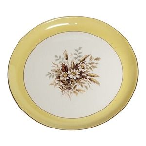 Vintage Cunningham & Pickett 10" Dinner Plate Sunglow Floral 22K Gold Trim